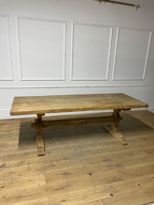 Raw Oak 19th Century Refectory Table