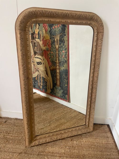 19th Century Carved Oak Wall Mirror / Over Mantle Mirror