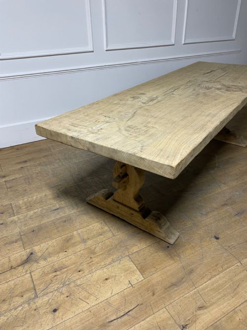 fig 1. Single planked oak Farmhouse table / refectory table 2.5 meters