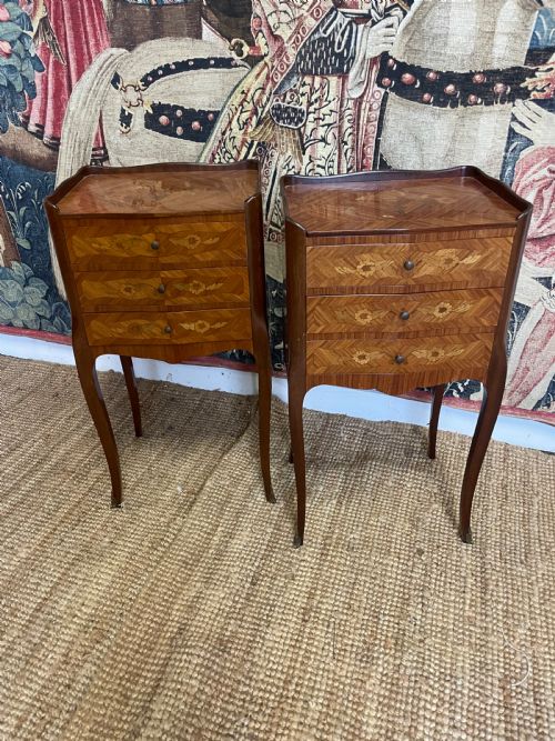 Pair of Inlaid Kingwood Bedside Cabinets