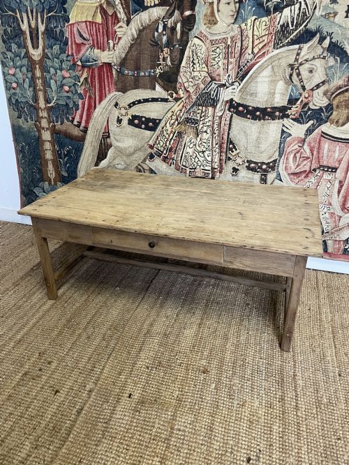 19th Century French Scrubbed Oak Coffee Table