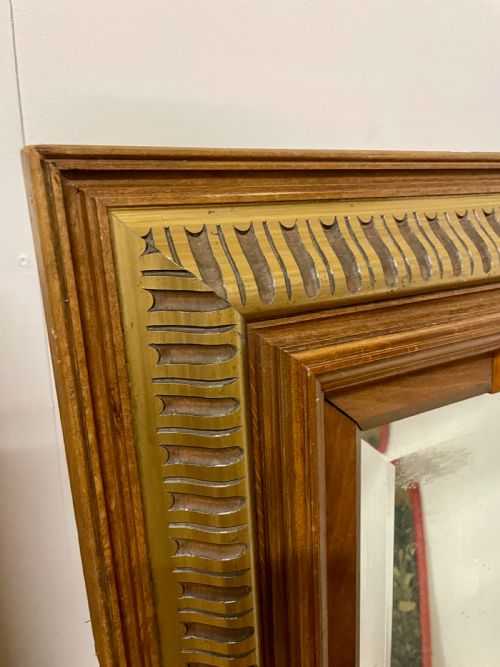 DECORATIVE WALNUT AND PARCEL GILT WALL MIRROR - ADDITIONAL PHOTO 4