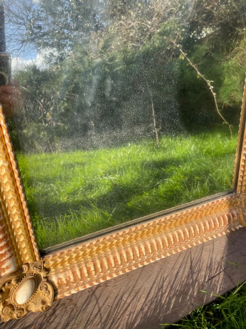 19TH CENTURY NEAT SIZED ARCHED TOPPED WALL MIRROR - ADDITIONAL PHOTO 6