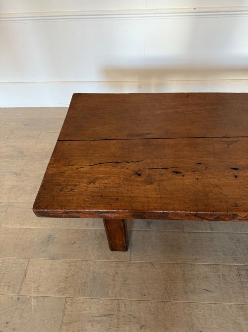 LARGE RUSTIC 19TH ELM COFFEE TABLE - ADDITIONAL PHOTO 1