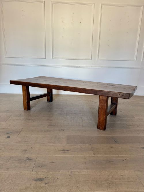 LARGE RUSTIC 19TH ELM COFFEE TABLE - ADDITIONAL PHOTO 12