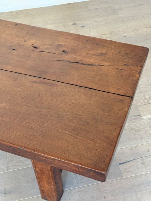 LARGE RUSTIC 19TH ELM COFFEE TABLE - ADDITIONAL PHOTO 16