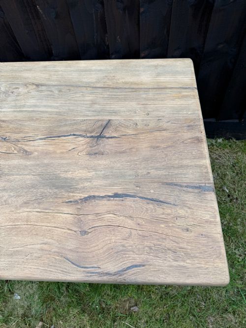 LARGE SCRUBBED OAK COFFEE TABLE - ADDITIONAL PHOTO 2