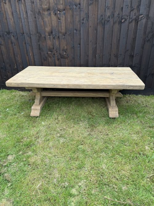 large scrubbed oak coffee table - CATEGORY: ANTIQUE TABLES - DATED 1920