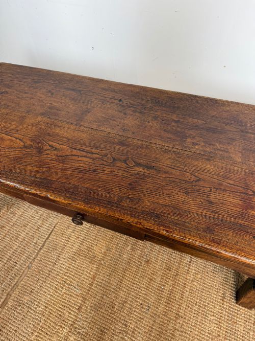 LARGE 19TH CENTURY ELM COFFEE TABLE - ADDITIONAL PHOTO 5