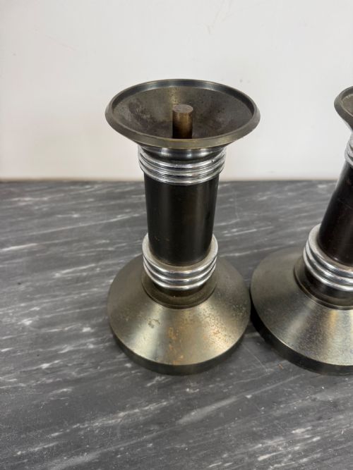 PAIR OF ART DECO CANDLESTICKS - ADDITIONAL PHOTO 2