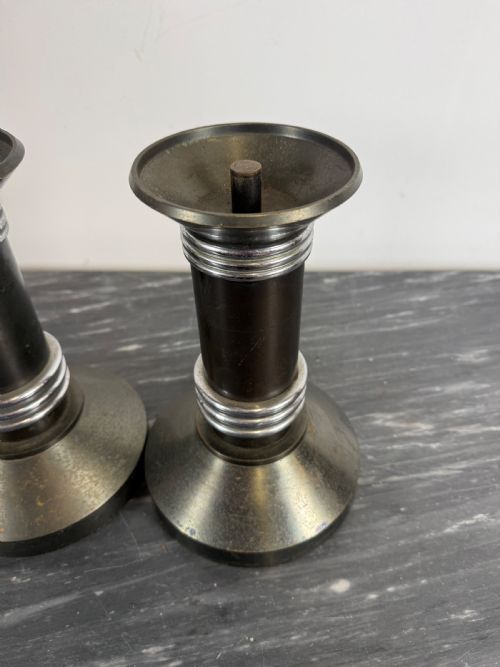 PAIR OF ART DECO CANDLESTICKS - ADDITIONAL PHOTO 3