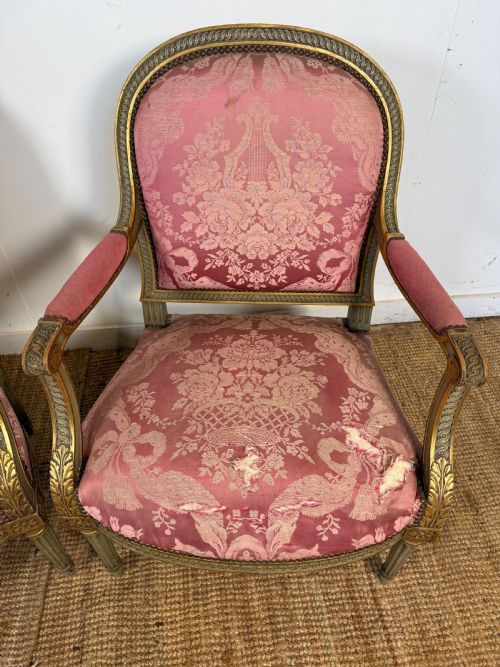 PAIR OF FRENCH OPEN ARMCHAIRS FAUTEILS - ADDITIONAL PHOTO 4