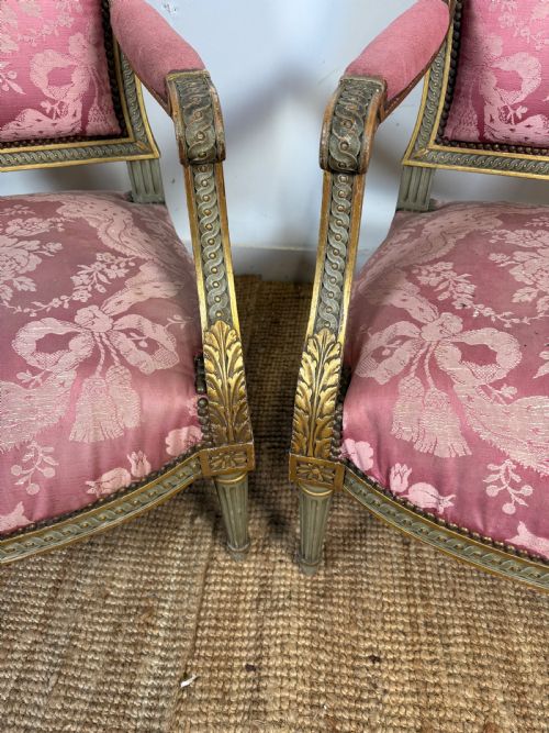 PAIR OF FRENCH OPEN ARMCHAIRS FAUTEILS - ADDITIONAL PHOTO 5