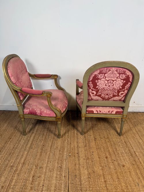 PAIR OF FRENCH OPEN ARMCHAIRS FAUTEILS - ADDITIONAL PHOTO 7