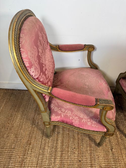 PAIR OF FRENCH OPEN ARMCHAIRS FAUTEILS - ADDITIONAL PHOTO 8