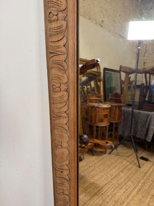 VERY LARGE 19TH CENTURY SCRUBBED OAK WALL MIRROR - ADDITIONAL PHOTO 5