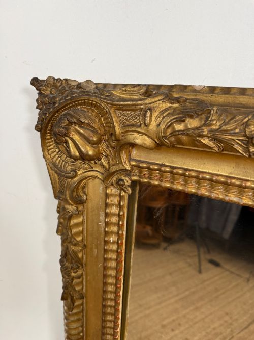 LARGE 19TH CENTURY FRENCH DECORATIVE GILT MIRROR - ADDITIONAL PHOTO 9