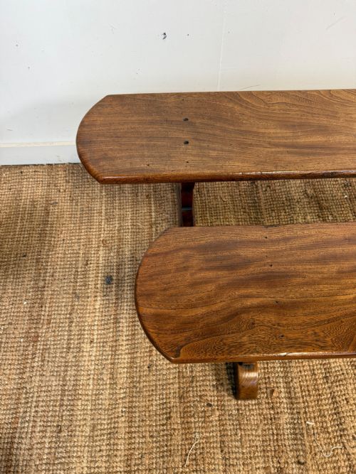 PAIR OF EARLY 20TH CENTURY FRENCH ELM BENCHES - ADDITIONAL PHOTO 6