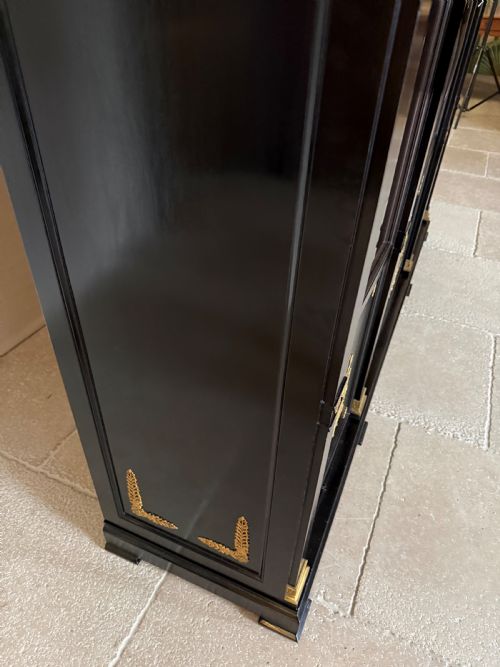LATE 19TH CENTURY FRENCH EMPIRE STYLE EBONISED BOOKCASE - ADDITIONAL PHOTO 6
