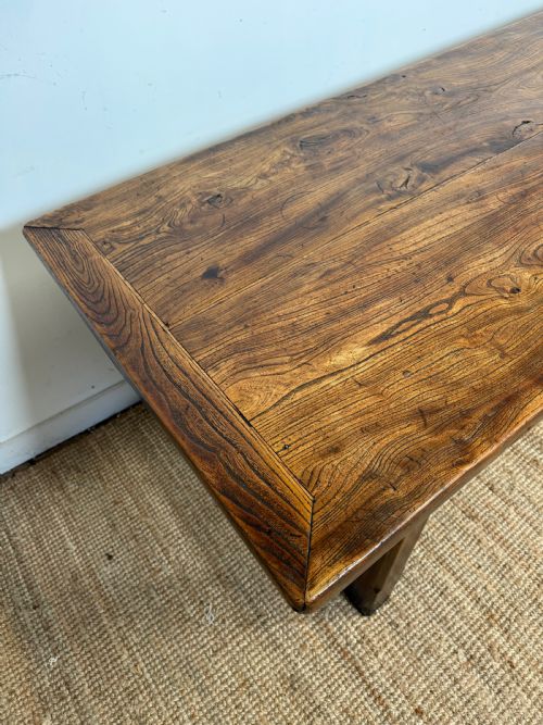 19TH CENTURY ELM FARMHOUSE TABLE - ADDITIONAL PHOTO 8