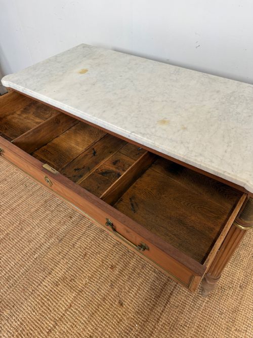 LOUIS XVI STYLE SCRUBBED MAHOGANY COMMODE CHEST OF DRAWERS - ADDITIONAL PHOTO 7