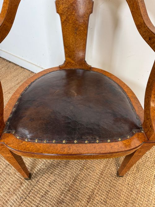 LATE 19TH CENTURY BURR ELM DESK CHAIR - ADDITIONAL PHOTO 3