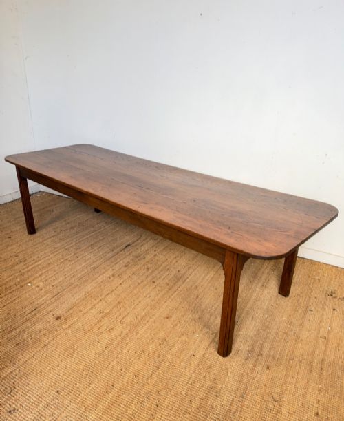 Large late 19th century oak farmhouse table 286 cms