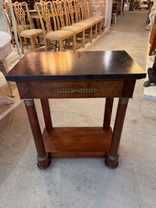 SMALL LATE 19TH CENTURY FRENCH EMPIRE STYLE CONSOLE TABLE