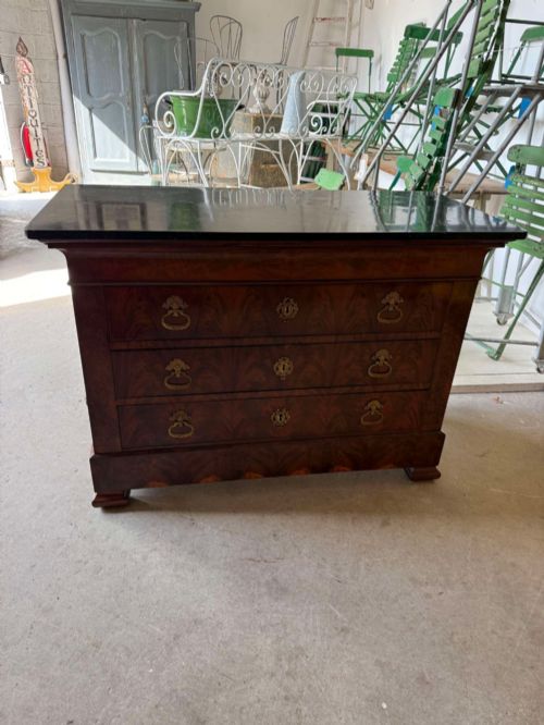 19th century mahogany commode with marble top