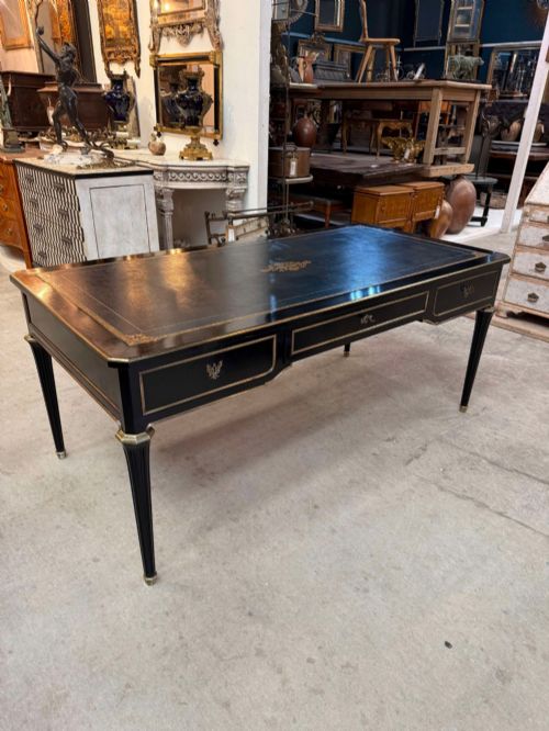 Large 19th Century French Ebonised Writing Desk
