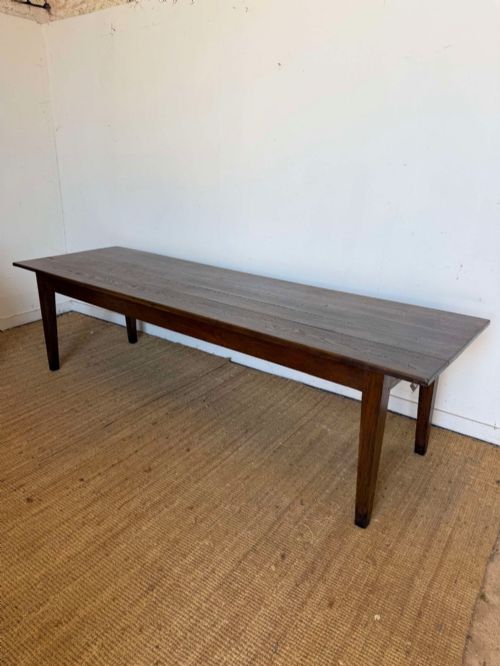 Late 19th Century French Oak Farm House Table 2.81 Cms