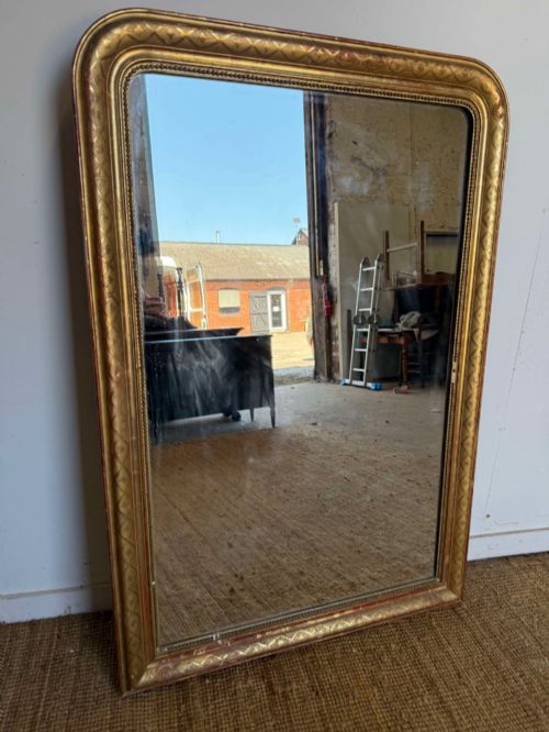 Late 19th Century French gilded Arched Topped Mirror