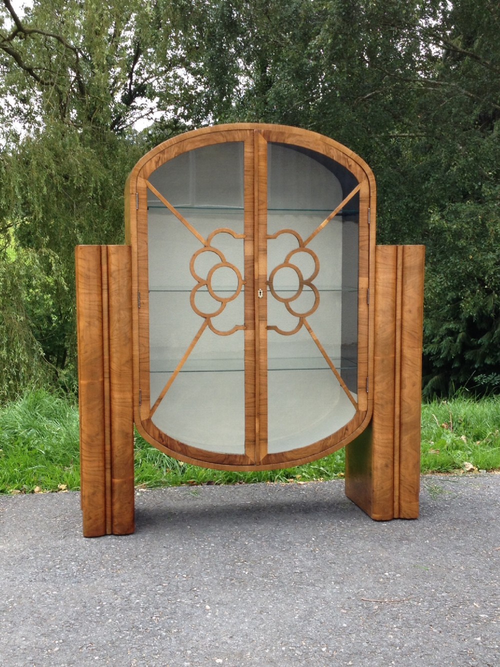 Art Deco Walnut 'Rocket' Display Cabinet