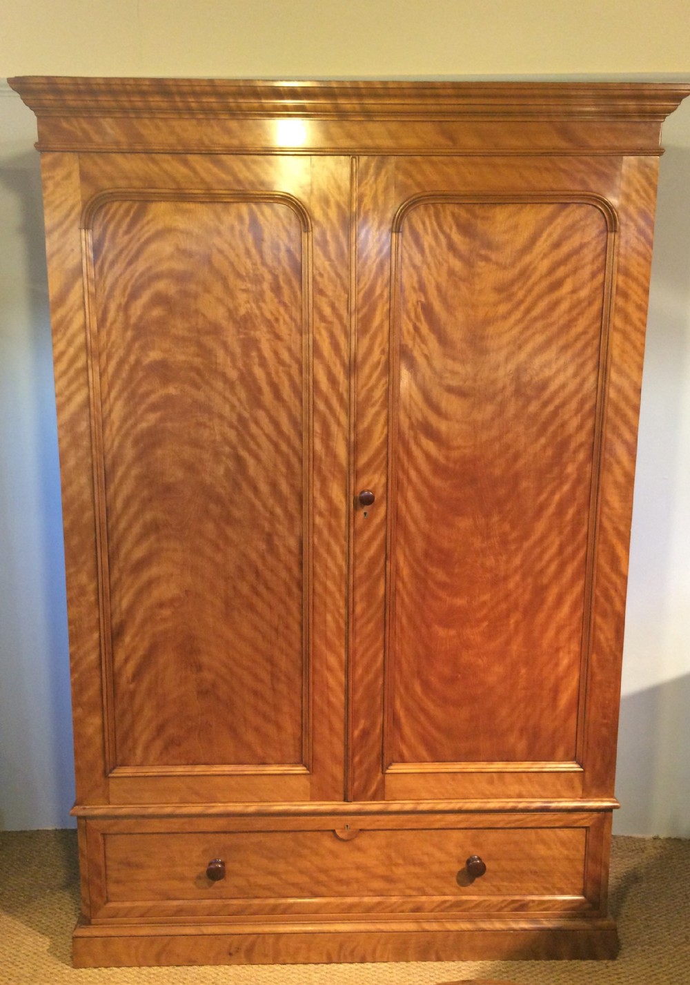 Victorian satinwood 2 door wardrobe 