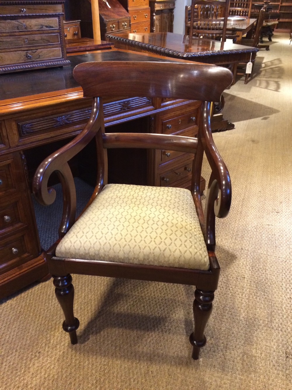 MAHOGANY DESK / CARVER CHAIR
