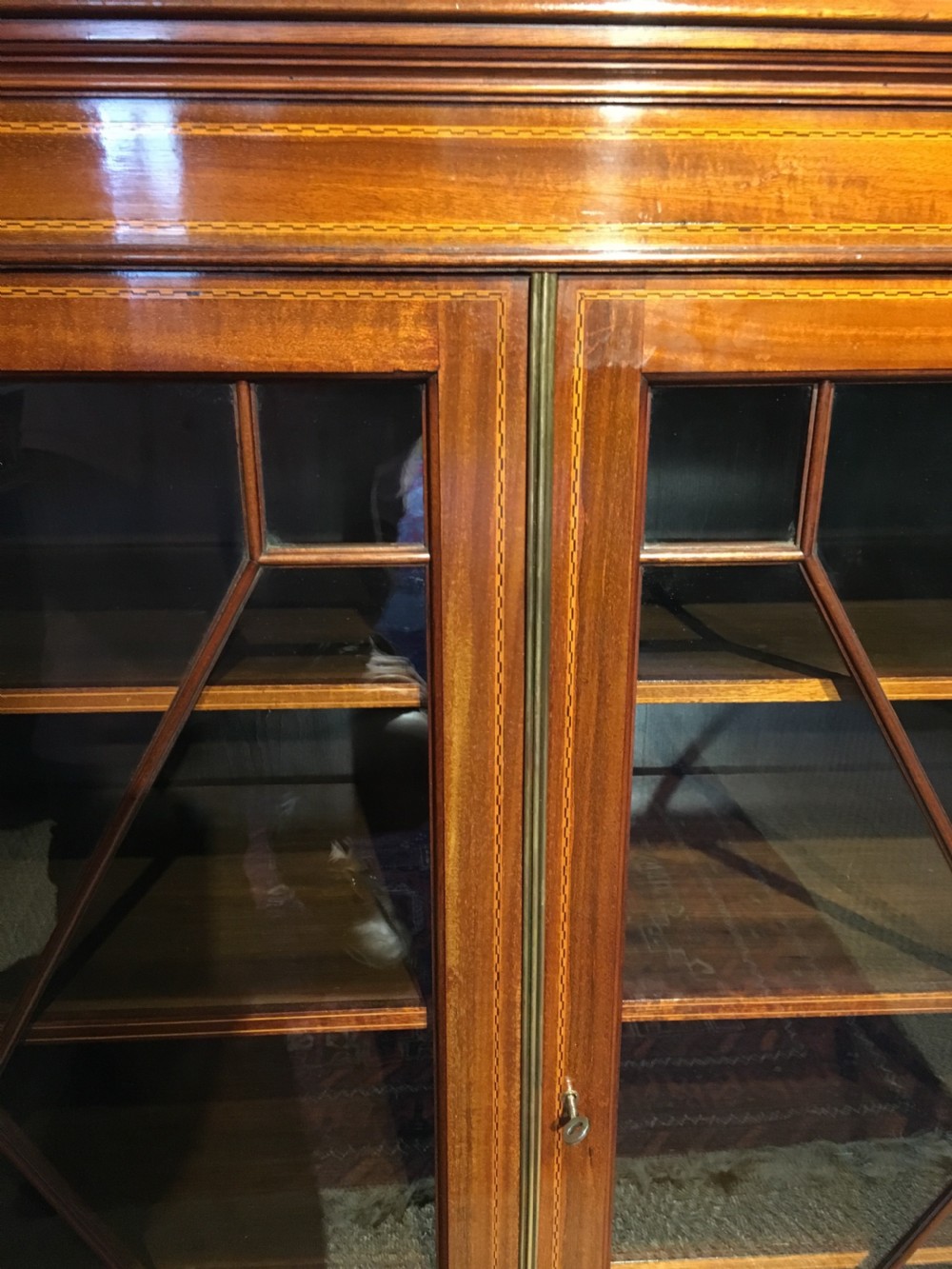 Edwardian mahogany 2 door bookcase  View V