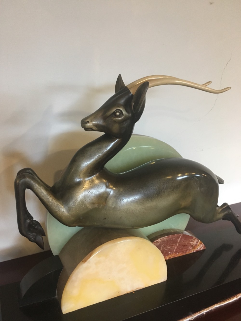 Art Deco spelter figure of an antelope  View II
