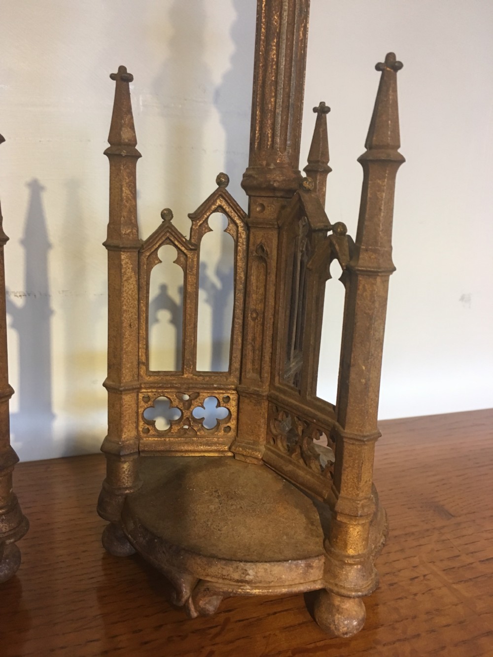 Pair of gothic style candlesticks  View II