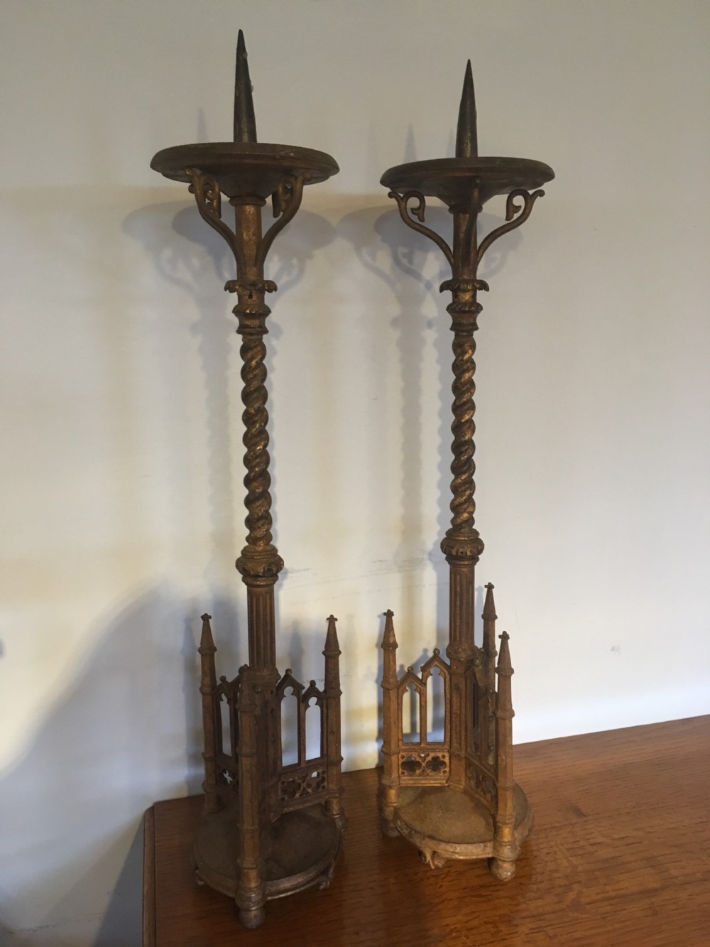 Pair of gothic style candlesticks  View IV