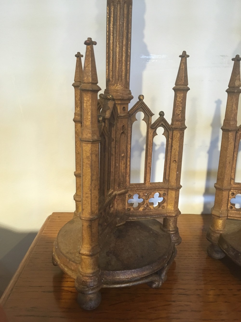 Pair of gothic style candlesticks  View V
