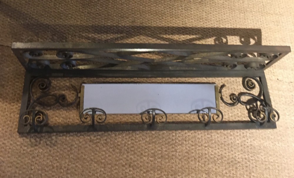 Art Deco wrought iron hat and coat rack  View III