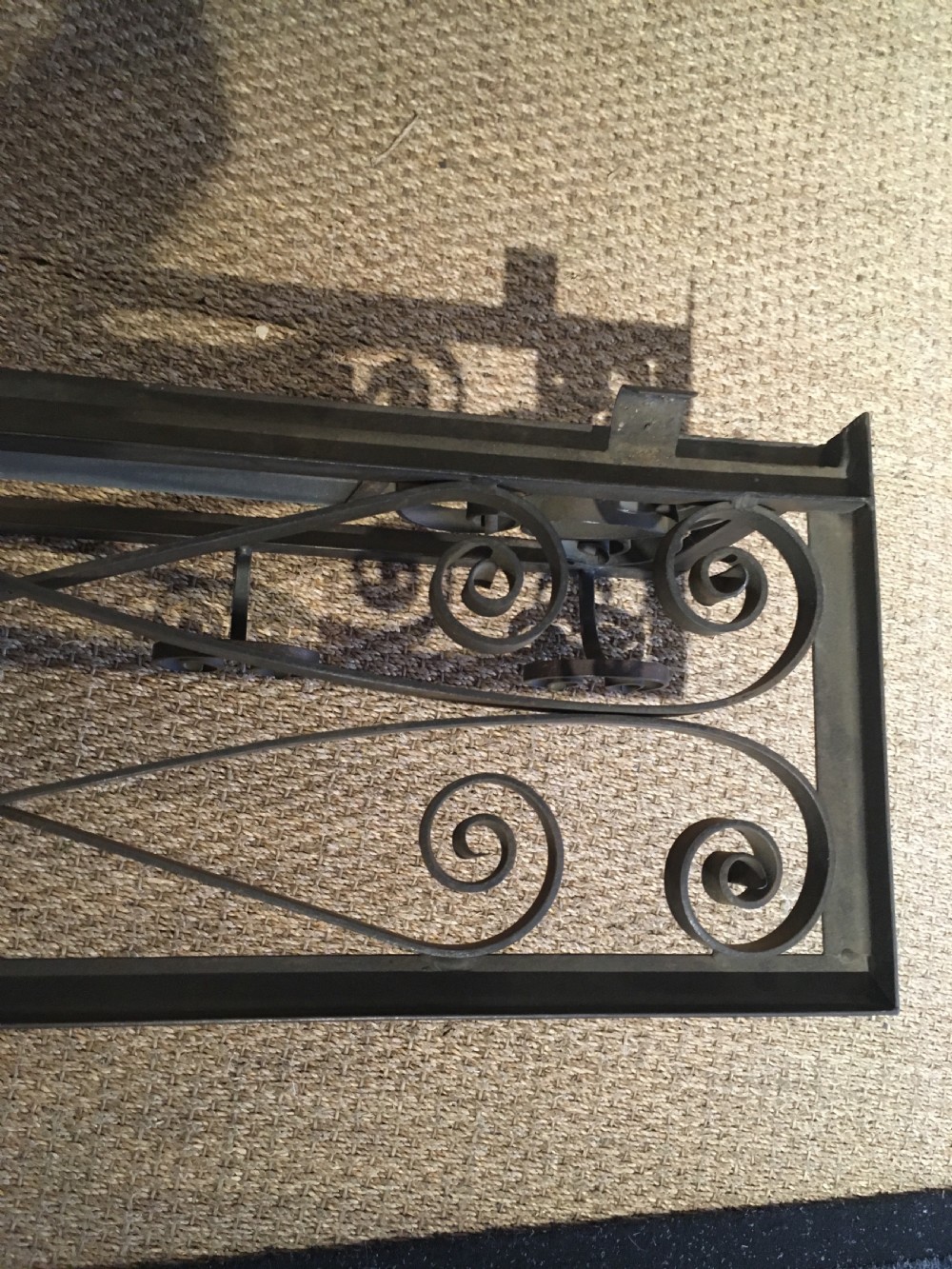 Art Deco wrought iron hat and coat rack  View V