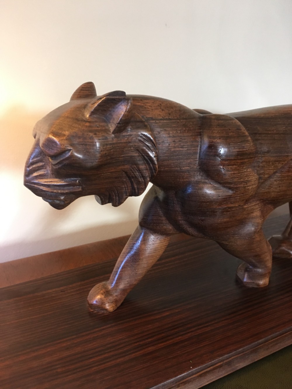 Art Deco carved sculpture of a panther  View II