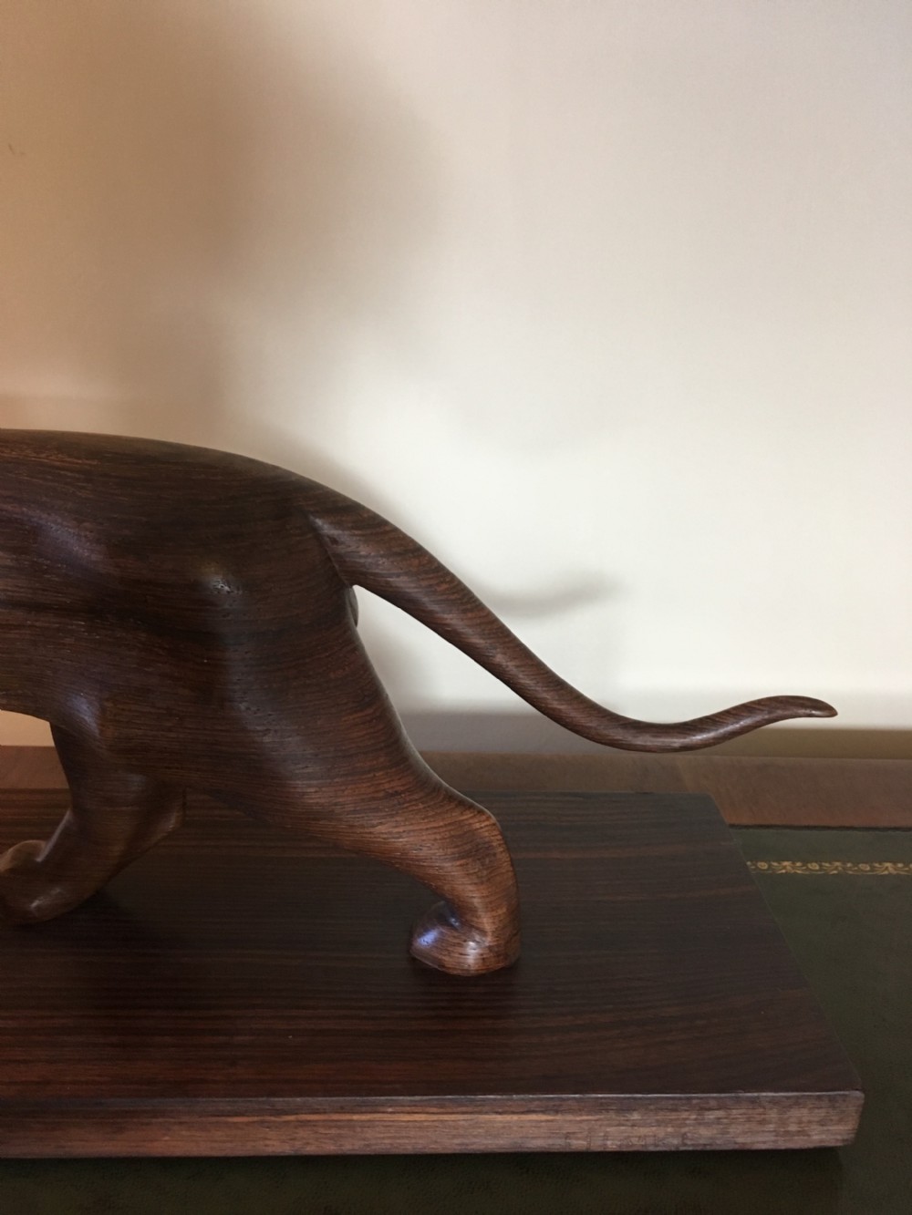 Art Deco carved sculpture of a panther  View III