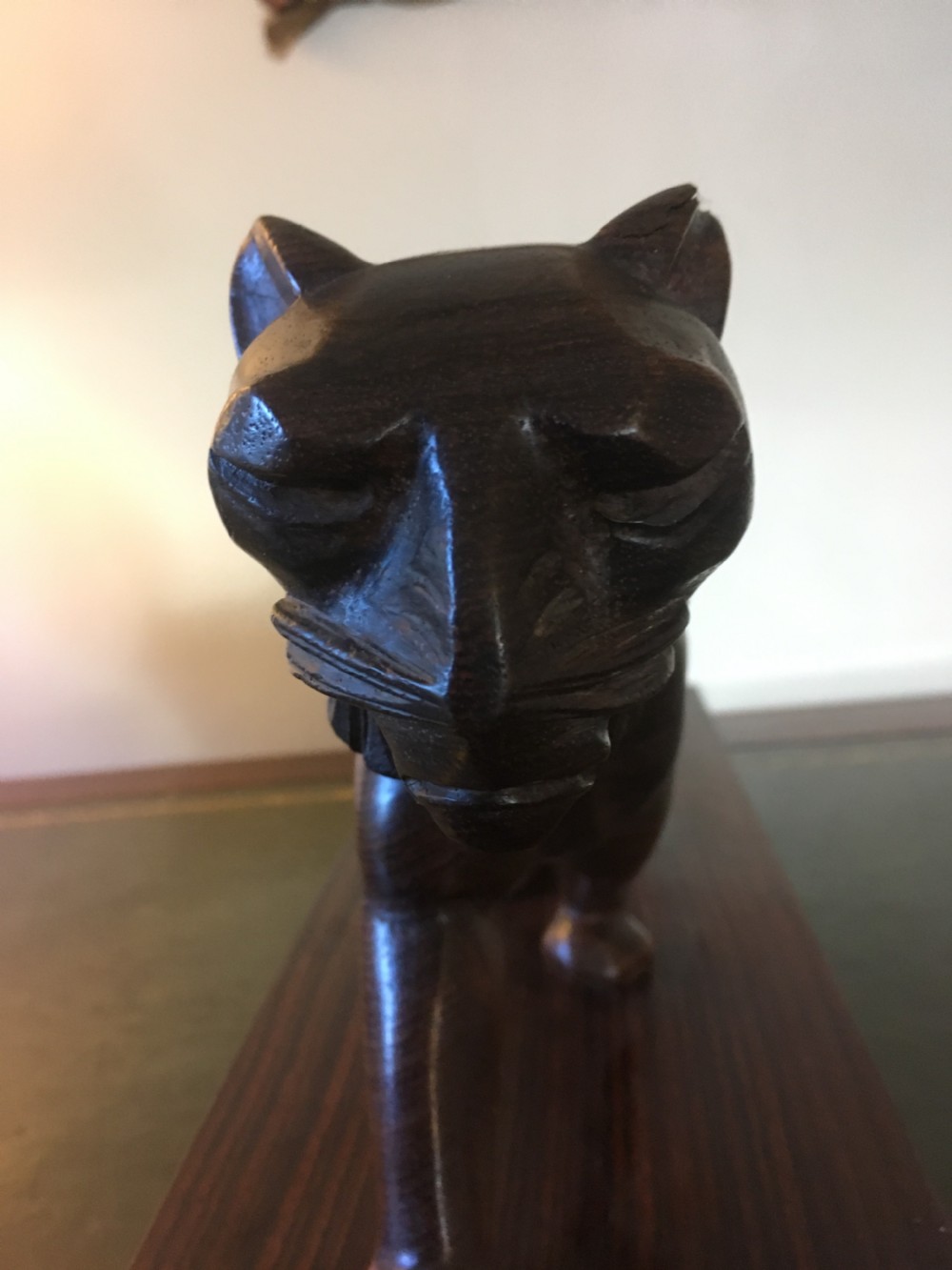 Art Deco carved sculpture of a panther  View VII