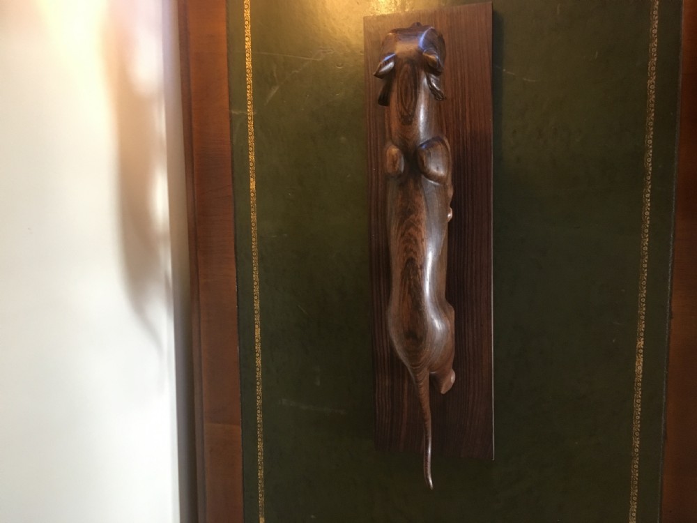Art Deco carved sculpture of a panther  View X