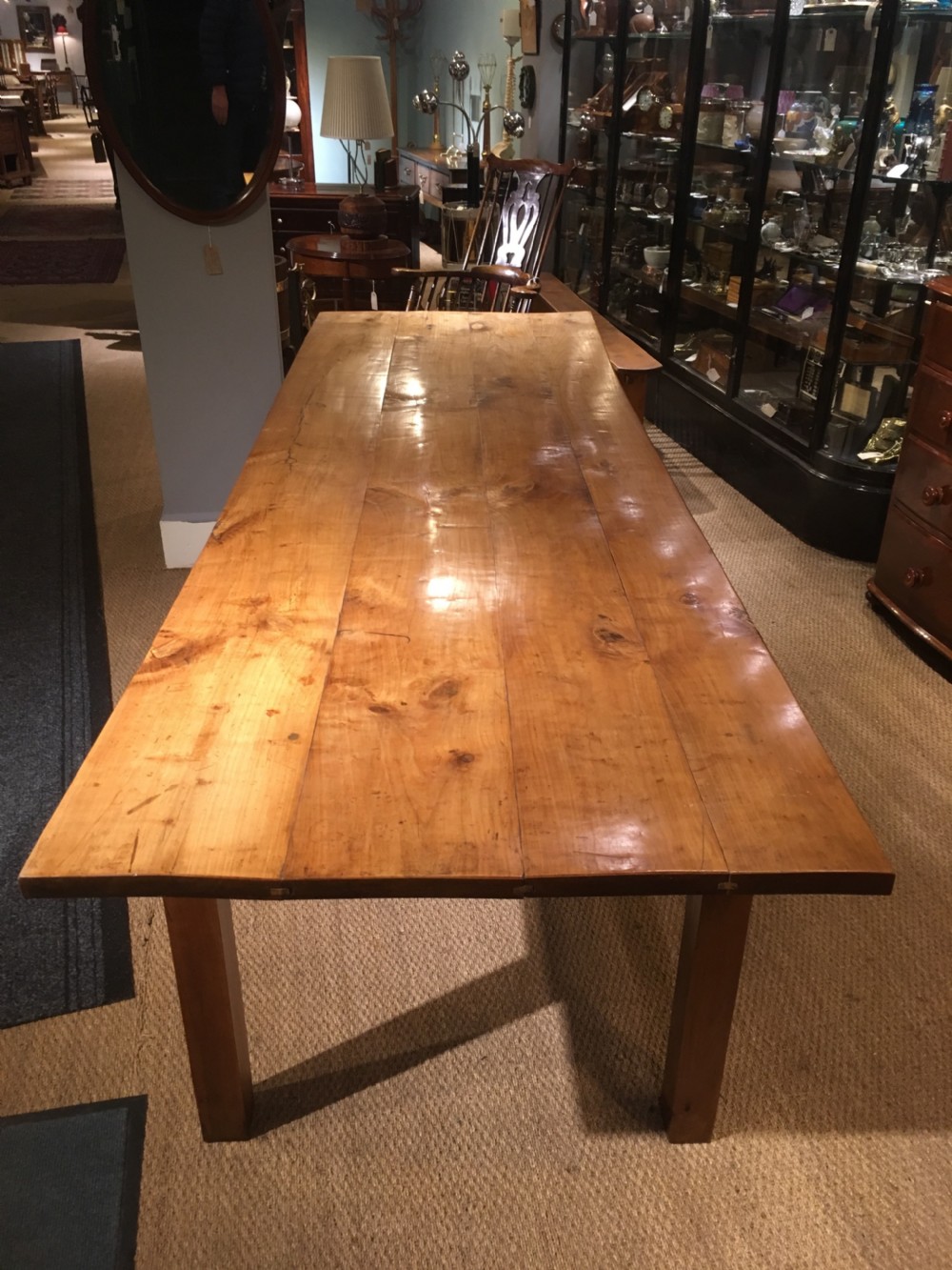 Long and wide cherrywood farmhouse table  View IV
