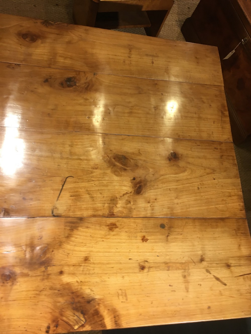 Long and wide cherrywood farmhouse table  View V