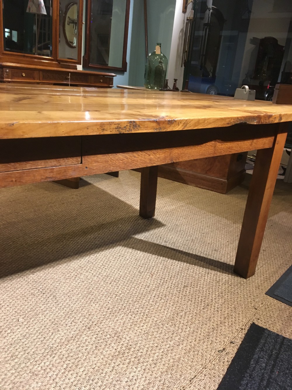 Long and wide cherrywood farmhouse table  View XII