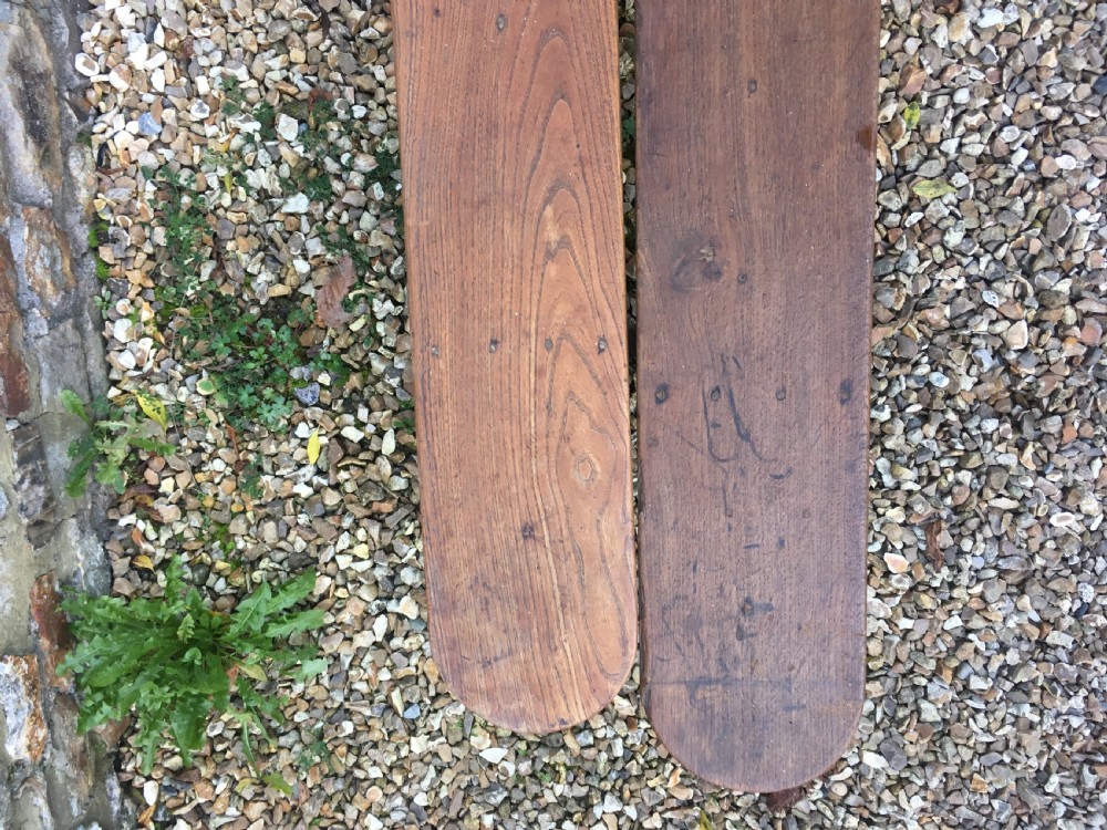 Long pair of oak benches  View IV